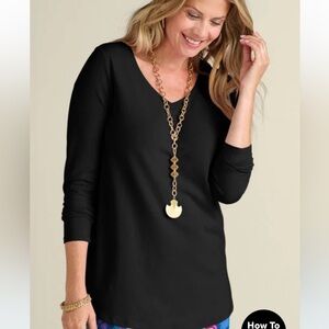 Soft Surroundings SoftEssential Pima Long Sleeve Tunic